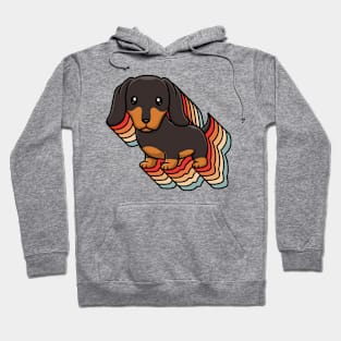 Retro Dachshund Vintage Doxie Mom Dad Wiener Dog Lover Hoodie